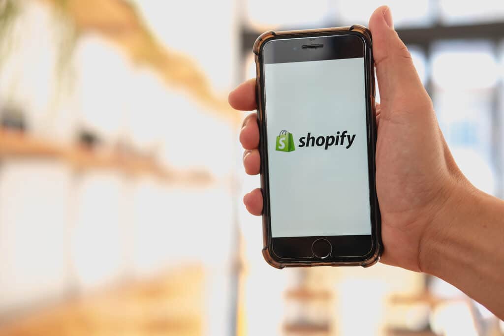 shopify on phone